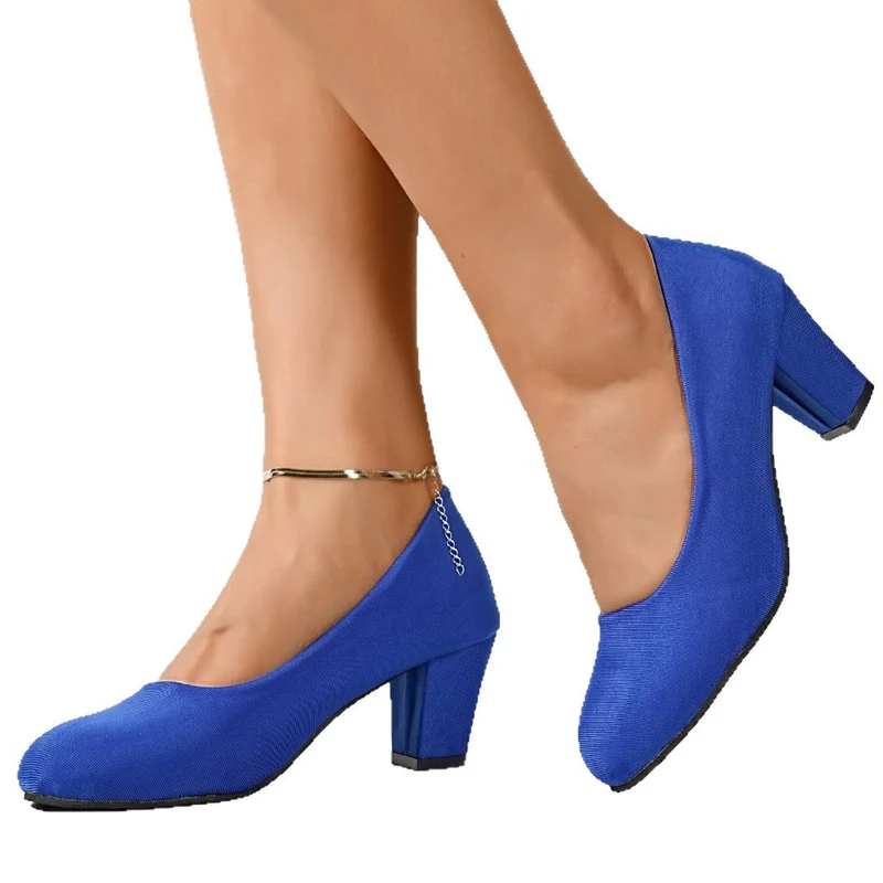 Damen elegante Pumps mit bequemem Blockabsatz