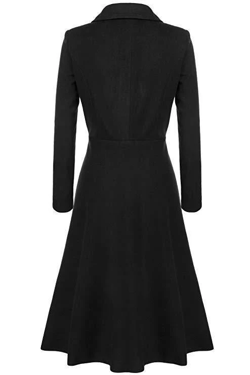 Damen Eleganter Wollmantel mit tailliertem Schnitt und langen Ärmeln