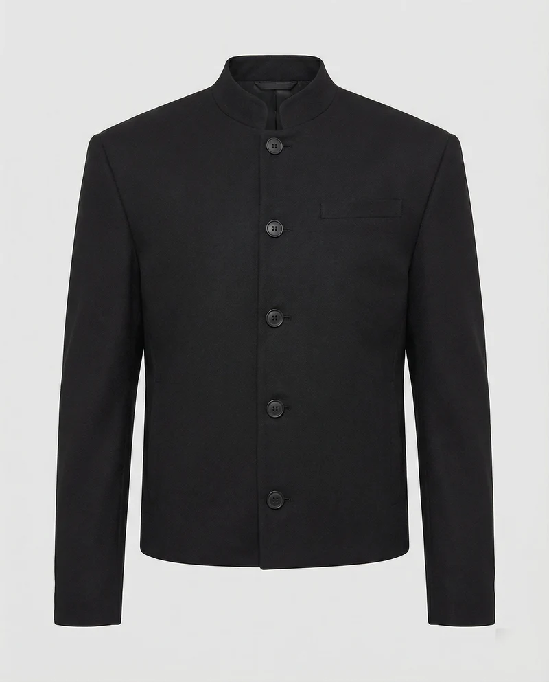 Herren Jacke New Chinese Style Stehkragen Schwarz Kurz