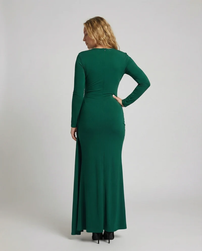 Damen Fließende Taillen-Twist Jersey-Abendkleid Avellé