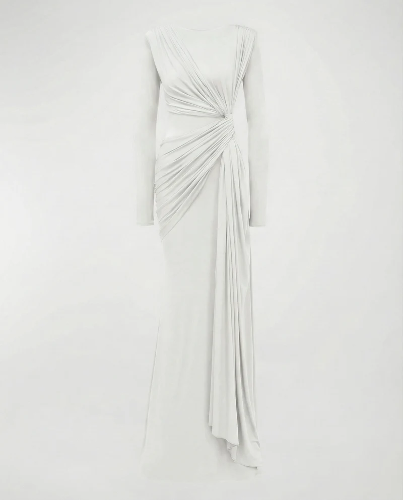 Damen Fließende Taillen-Twist Jersey-Abendkleid Avellé