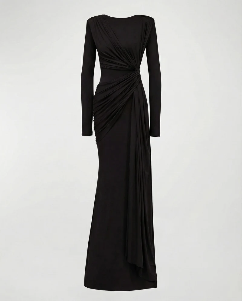 Damen Fließende Taillen-Twist Jersey-Abendkleid Avellé