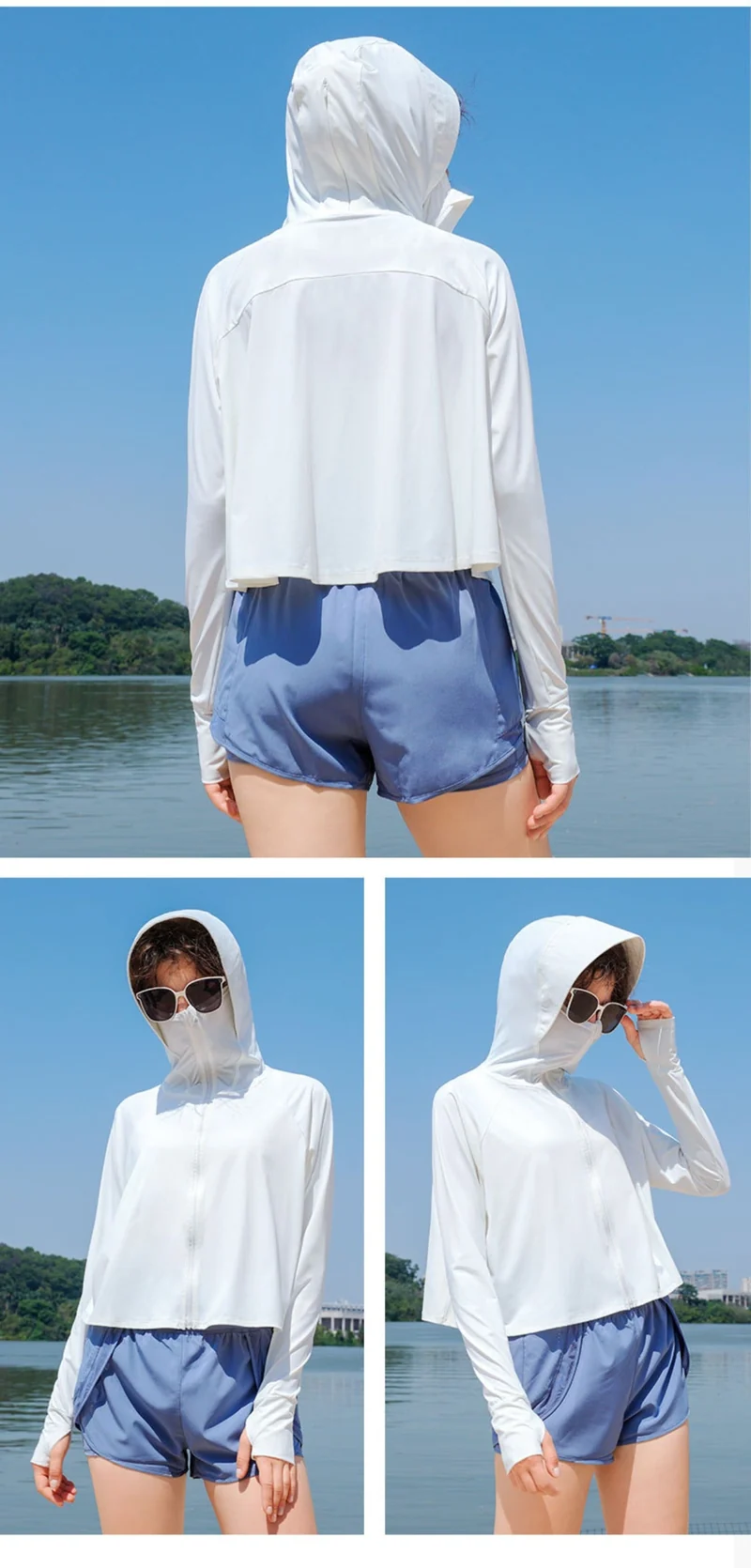 Sonnenschutzkleidung mit Kapuze