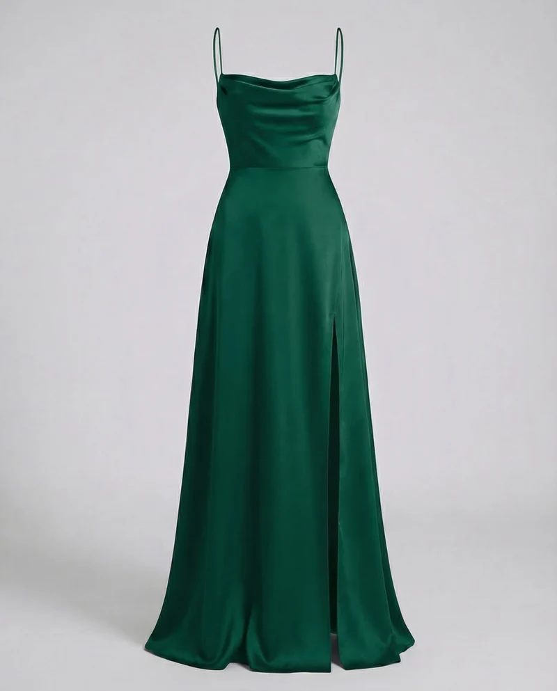 Elegantes Maxikleid für Damen mit fließendem Schnitt und Seitenschlitz für besondere Anlässe | Avellé