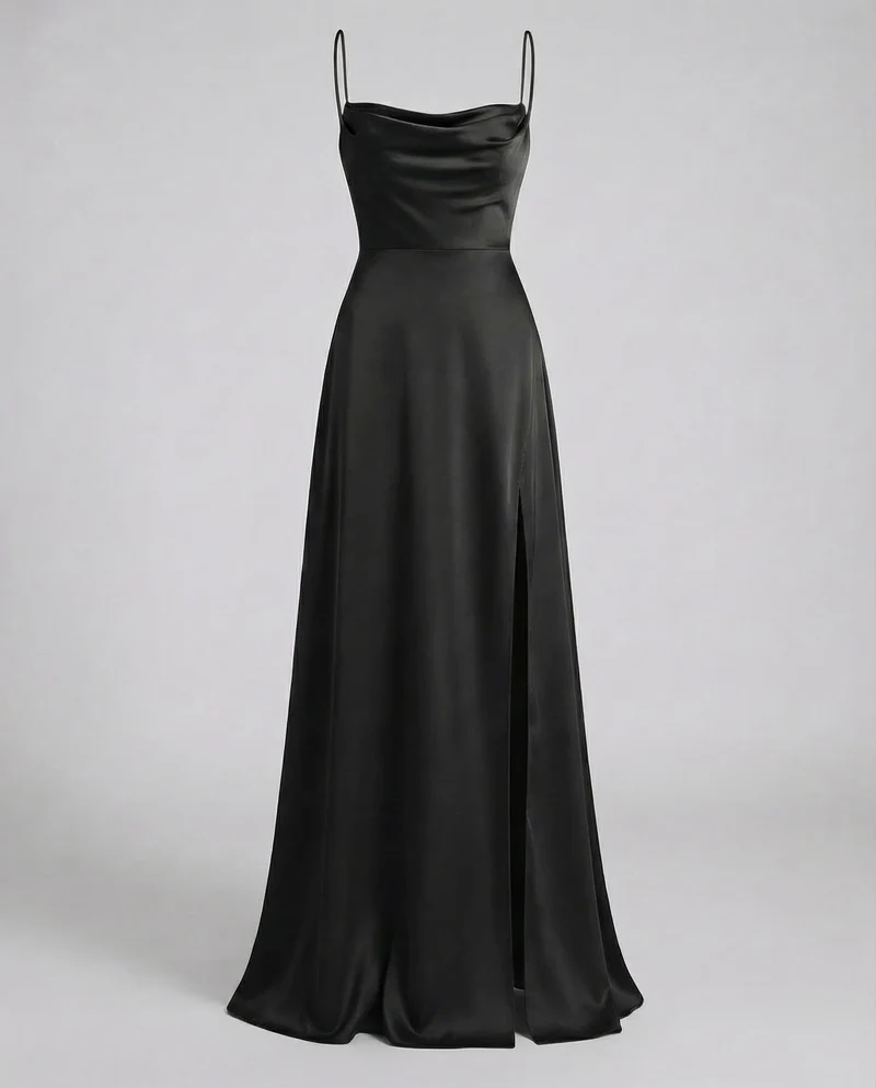 Elegantes Maxikleid für Damen mit fließendem Schnitt und Seitenschlitz für besondere Anlässe | Avellé