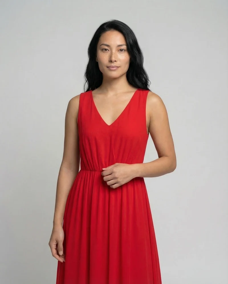Damen Chiffon Maxikleid Empire