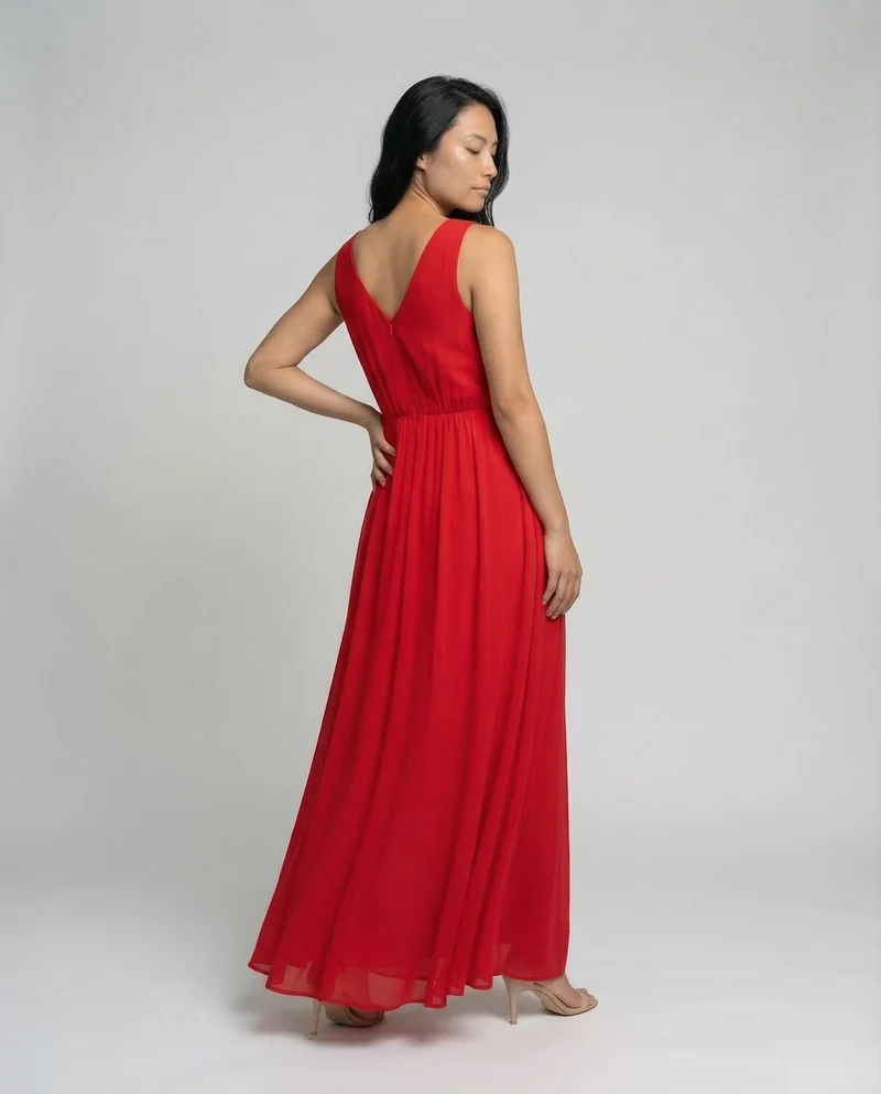 Damen Chiffon Maxikleid Empire