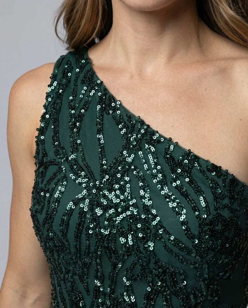 Damen Prunkvolle Federbesetzte-Schleppe Abendkleid