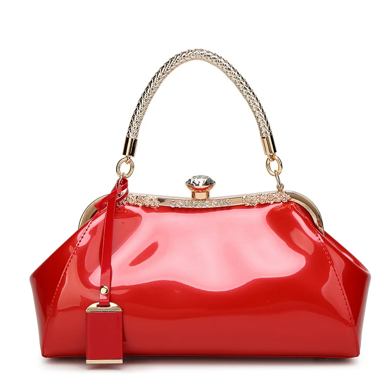 Damen elegante Handtasche mit glanzvollem Vintage-Design Nord Taschen