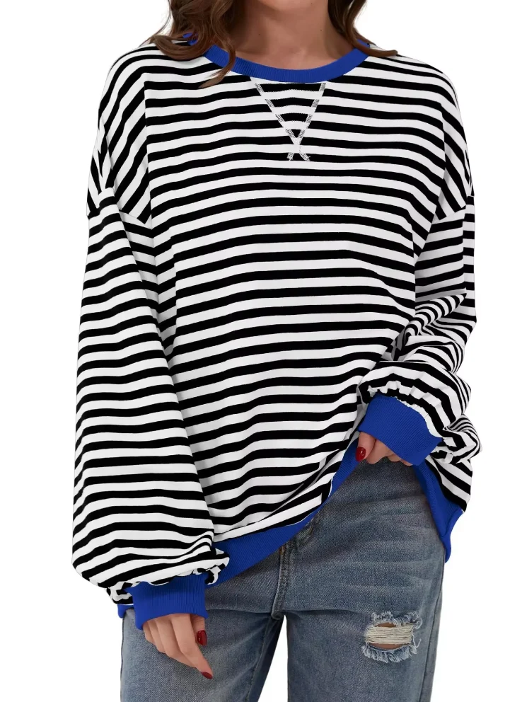 Lässiges Gestreiftes Sweatshirt Weich und Stilvoll Perfekt für Entspannte Tage