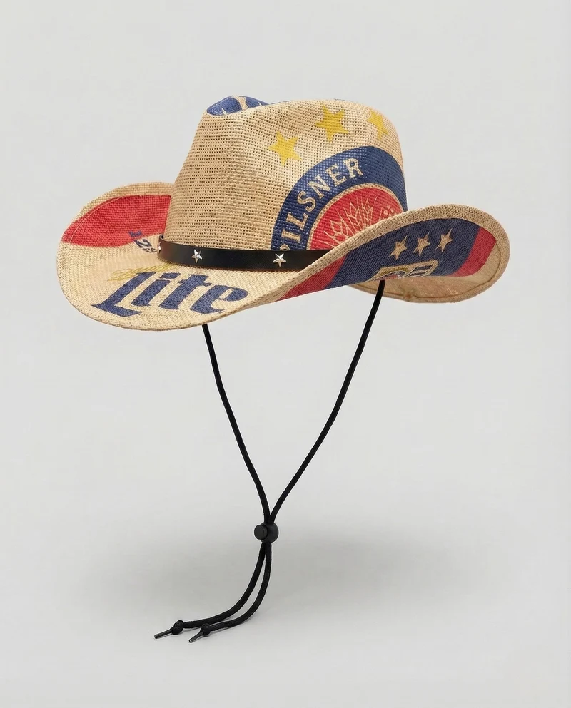 Unisex Westernhut Gew Nord Taschent mit Retro Logo und Lederband