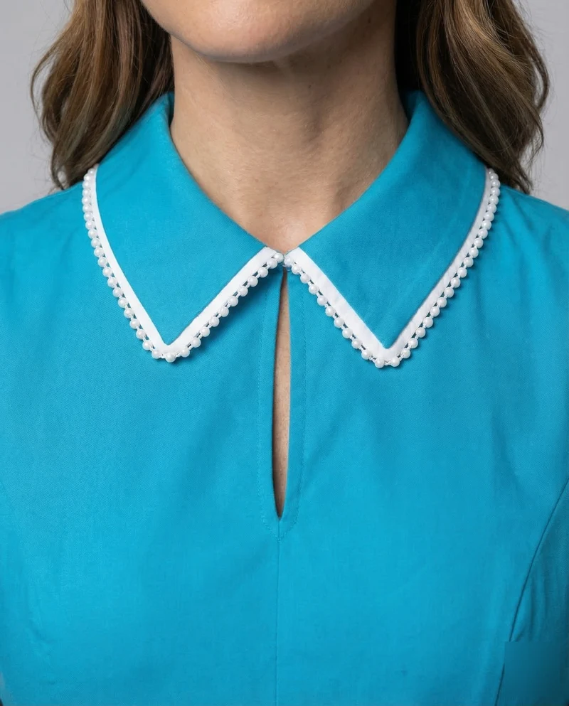 Damen Swingkleid Retro Puffärmel
