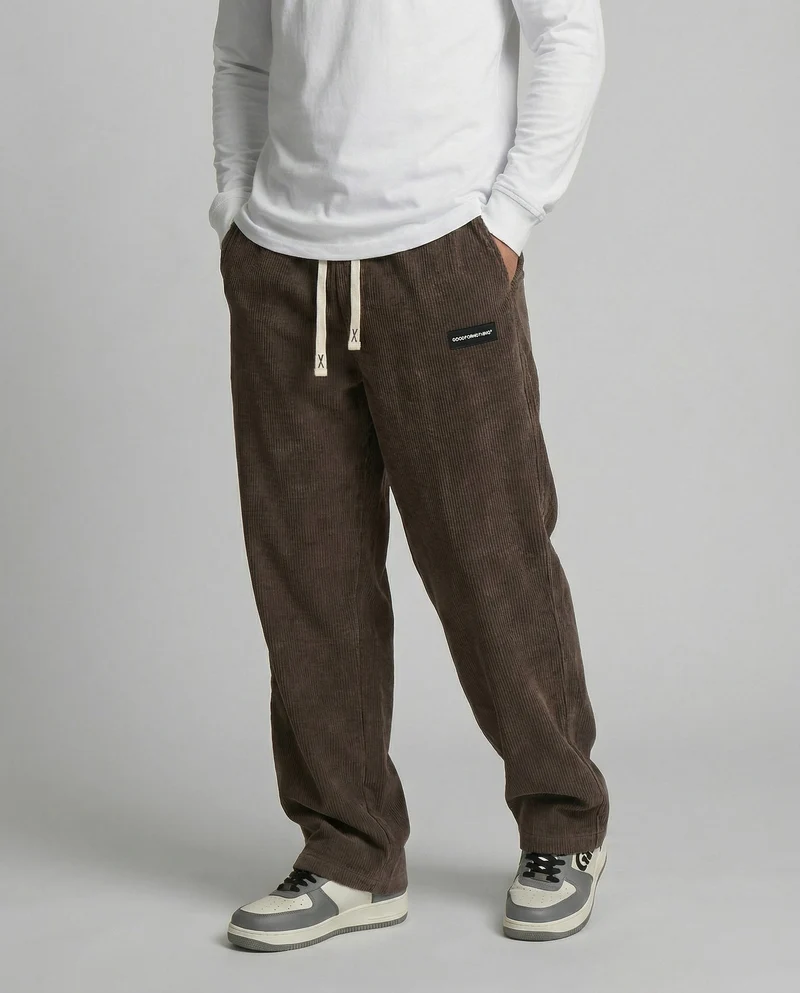 Herren Cordhose weit mit Kordelzug