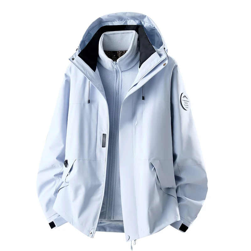 Damen Dreiteilige wasserdichte Outdoorjacke mit abnehmbarem Fleece-Innenlayer Nord Taschen