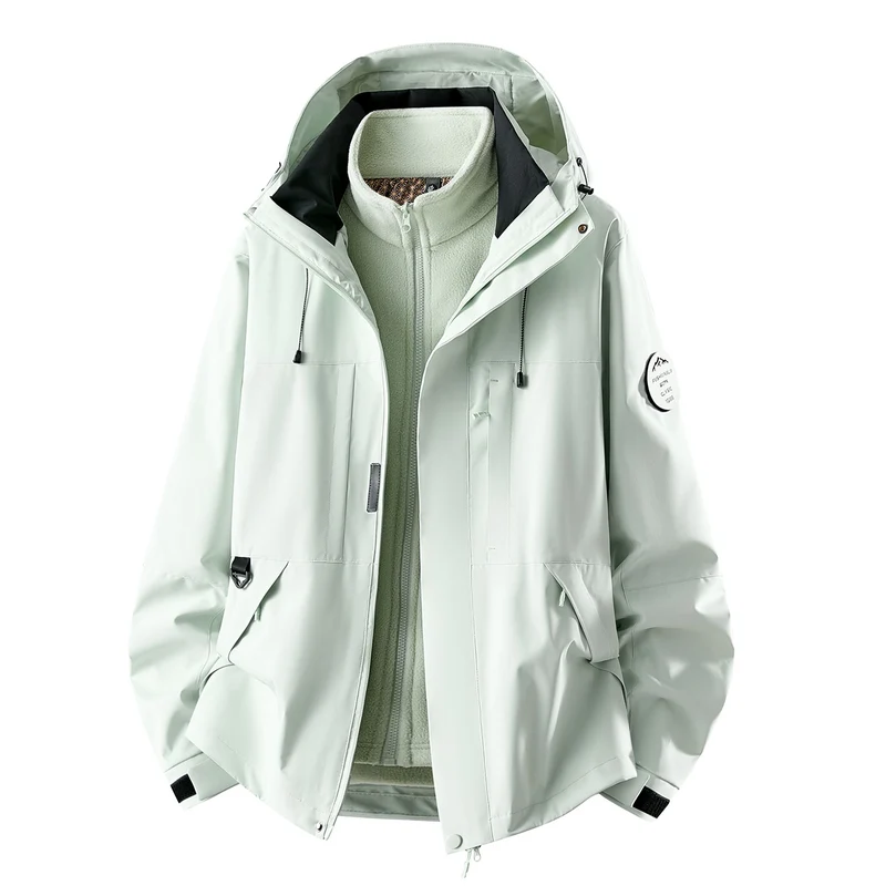 Damen Dreiteilige wasserdichte Outdoorjacke mit abnehmbarem Fleece-Innenlayer Nord Taschen