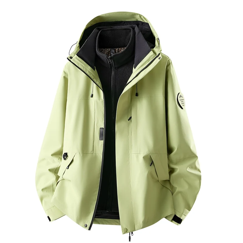 Damen Dreiteilige wasserdichte Outdoorjacke mit abnehmbarem Fleece-Innenlayer Nord Taschen