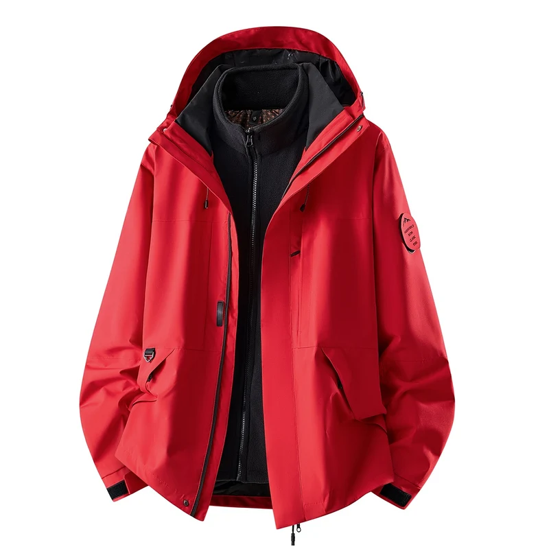Damen Dreiteilige wasserdichte Outdoorjacke mit abnehmbarem Fleece-Innenlayer Nord Taschen