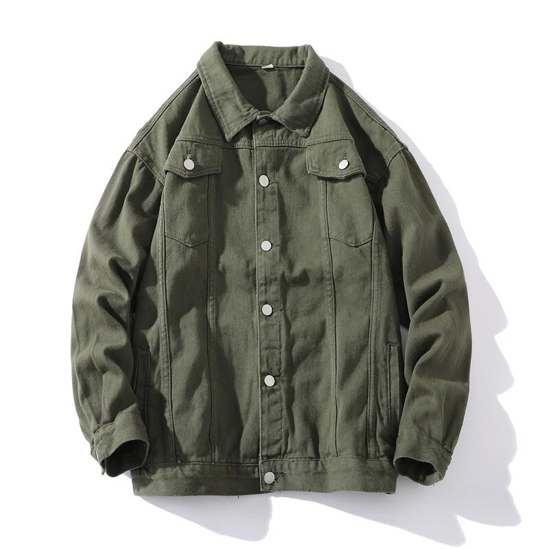 Herren Oversize Jeansjacke aus Stonewashed Denim mit Druckknopfleiste und Brusttaschen Nord Taschen
