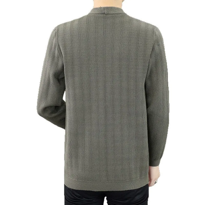 Herren Offener Strukturstrick-Cardigan mit Knopfleiste und aufgesetzten Taschen Nord Taschen