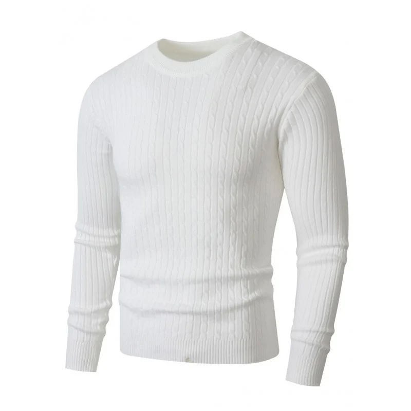 Herren Merino-Mix Feinstrickpullover mit Zopfmuster, Rippbündchen und schmaler Silhouette Nord Taschen