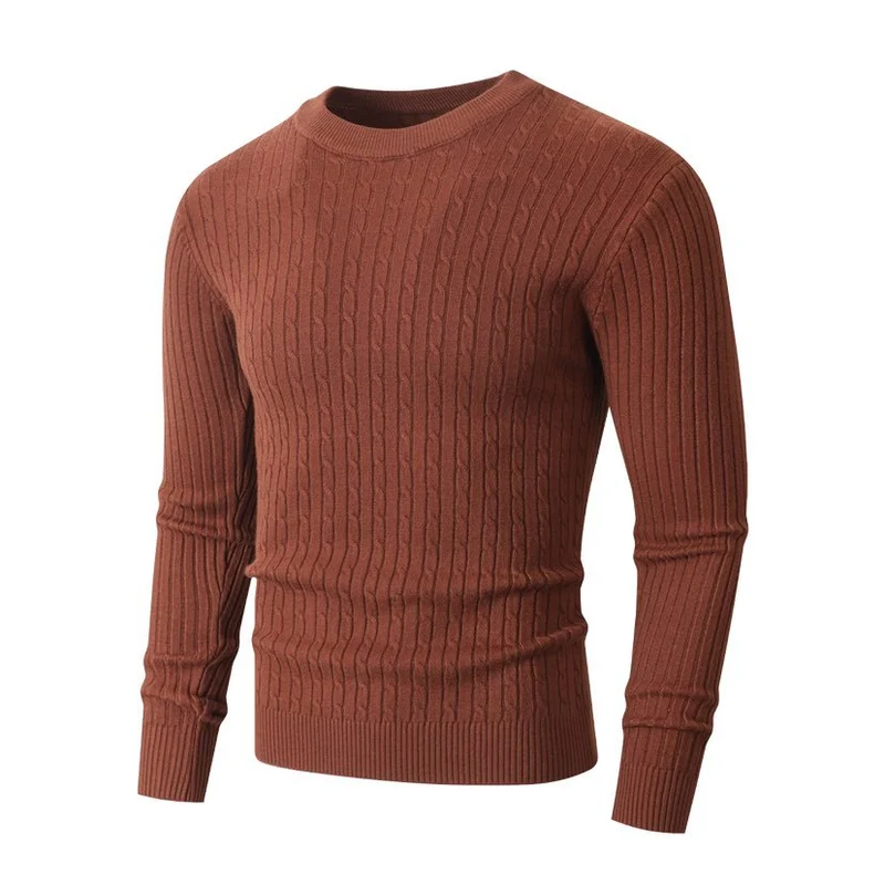 Herren Merino-Mix Feinstrickpullover mit Zopfmuster, Rippbündchen und schmaler Silhouette Nord Taschen