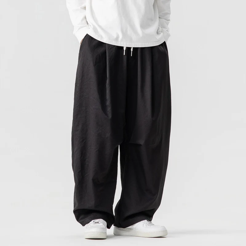 Herren Locker geschnittene Plissee-Ballonhose mit Tunnelzug Nord Taschen