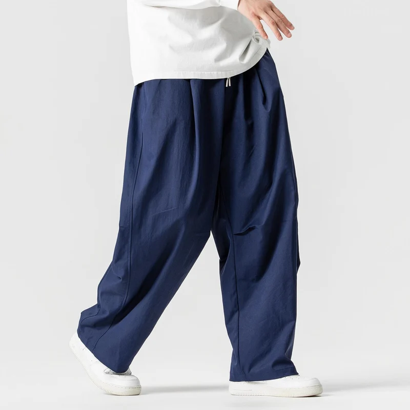 Herren Locker geschnittene Plissee-Ballonhose mit Tunnelzug Nord Taschen