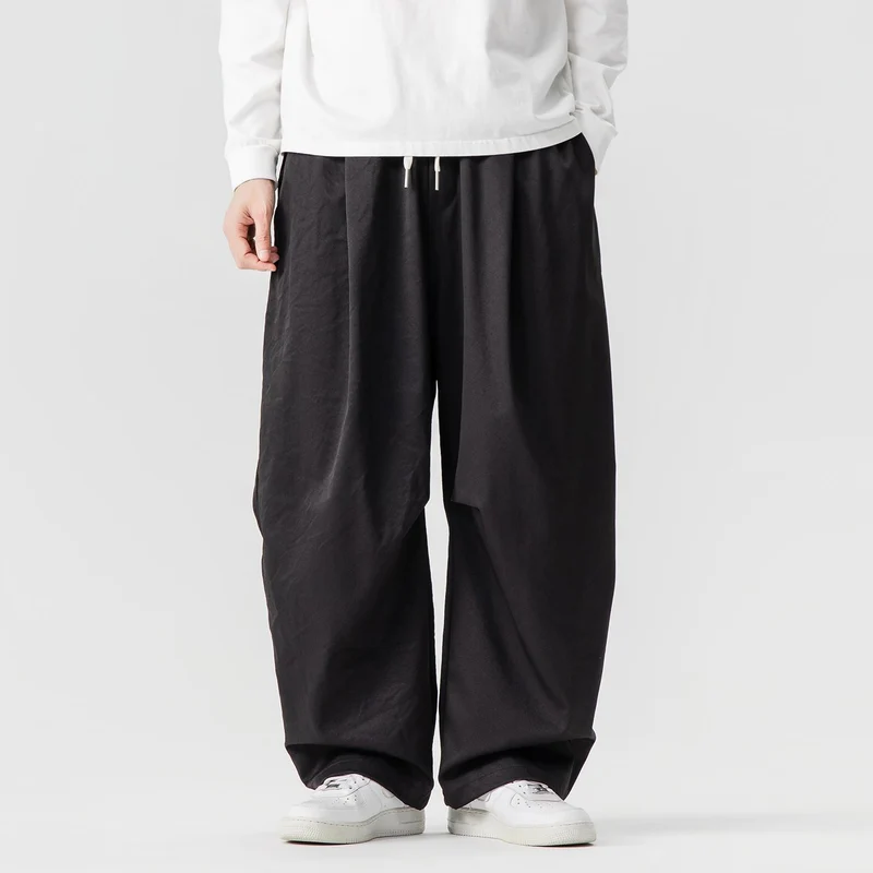 Herren Locker geschnittene Plissee-Ballonhose mit Tunnelzug Nord Taschen