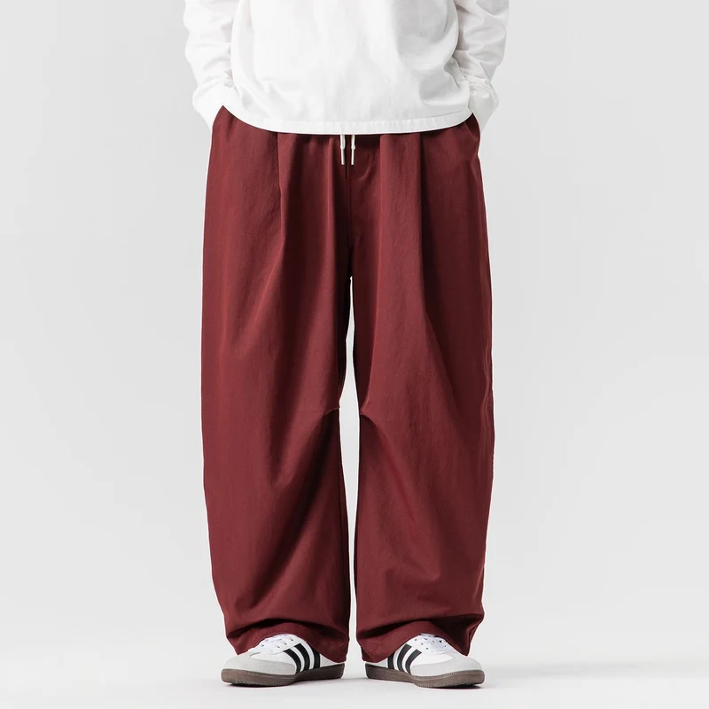 Herren Locker geschnittene Plissee-Ballonhose mit Tunnelzug Nord Taschen