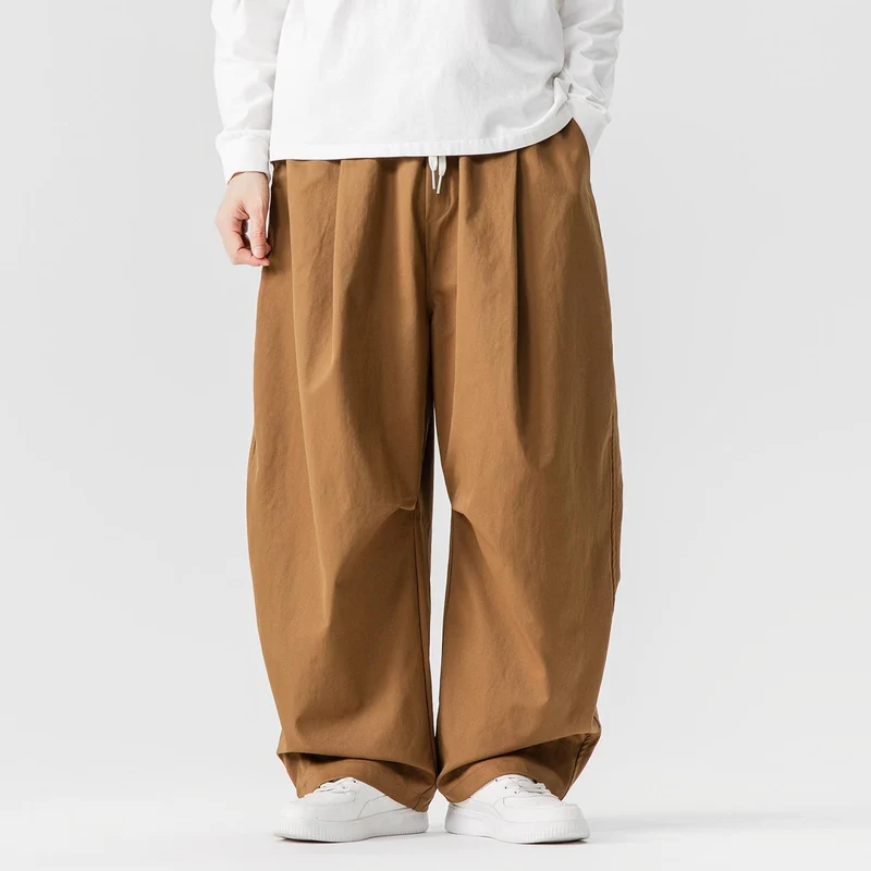 Herren Locker geschnittene Plissee-Ballonhose mit Tunnelzug Nord Taschen