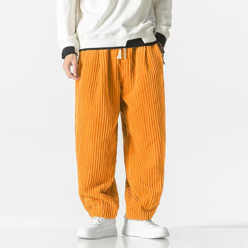 Herren Locker geschnittene Cordhose mit breiten Rippen und Kordelbund Nord Taschen