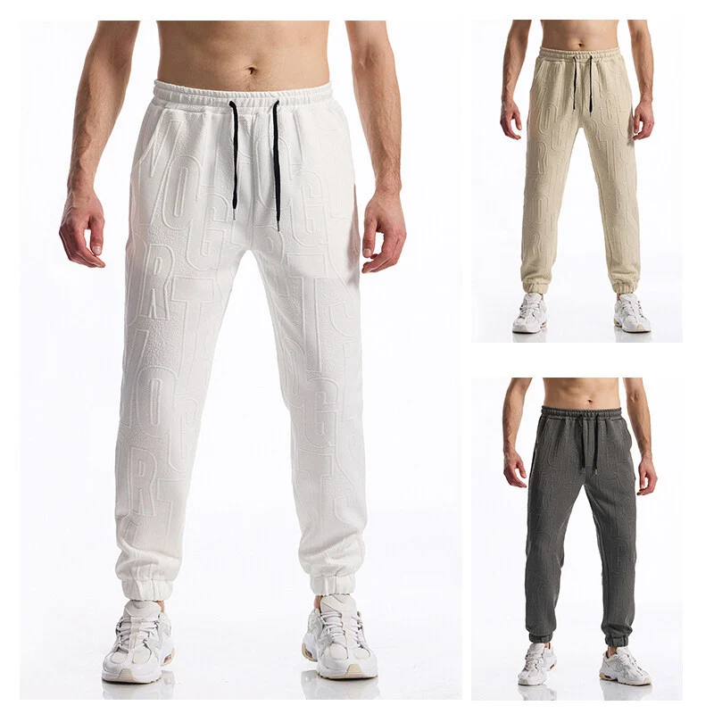 Herren Jogginghose mit elastischem Bund, Tunnelzug und geprägtem Allover‑Logo‑Relief Nord Taschen