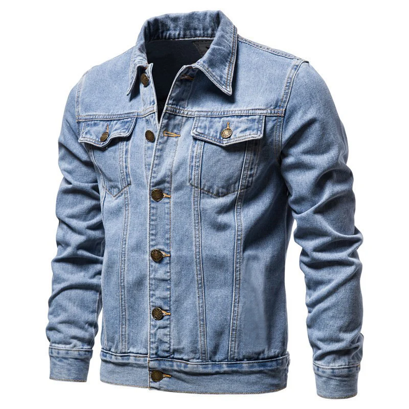 Herren Jeansjacke im Slim-Fit mit vertikaler Nahtstruktur und Brusttaschen Nord Taschen