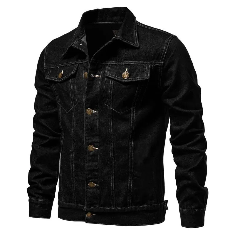 Herren Jeansjacke im Slim-Fit mit vertikaler Nahtstruktur und Brusttaschen Nord Taschen