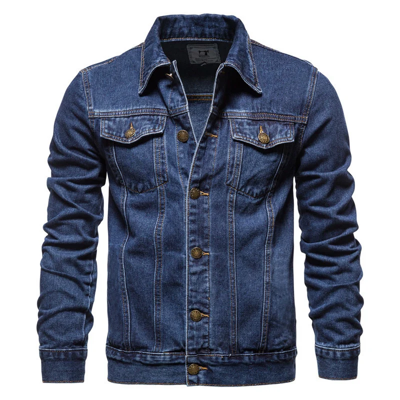Herren Jeansjacke im Slim-Fit mit vertikaler Nahtstruktur und Brusttaschen Nord Taschen
