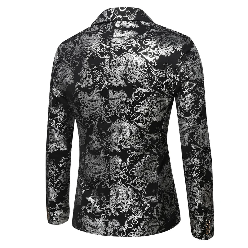 Herren Jacquard-Sakko im Smokingstil mit Schalkragen und einreihiger Knopfleiste Nord Taschen