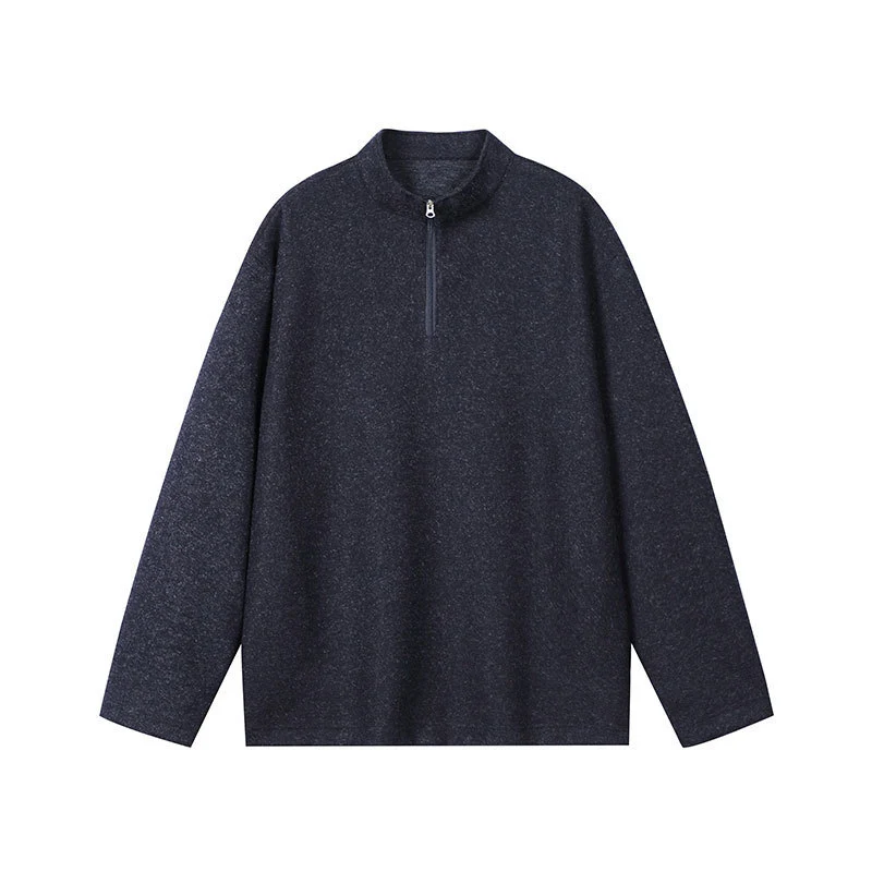 Herren Halbzip-Sweatshirt mit Stehkragen und melierter Struktur Nord Taschen