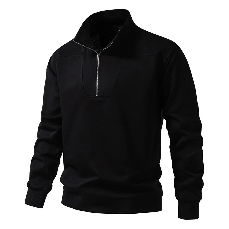 Herren Halbzip-Sweatshirt mit Stehkragen und gerippten Bündchen Nord Taschen