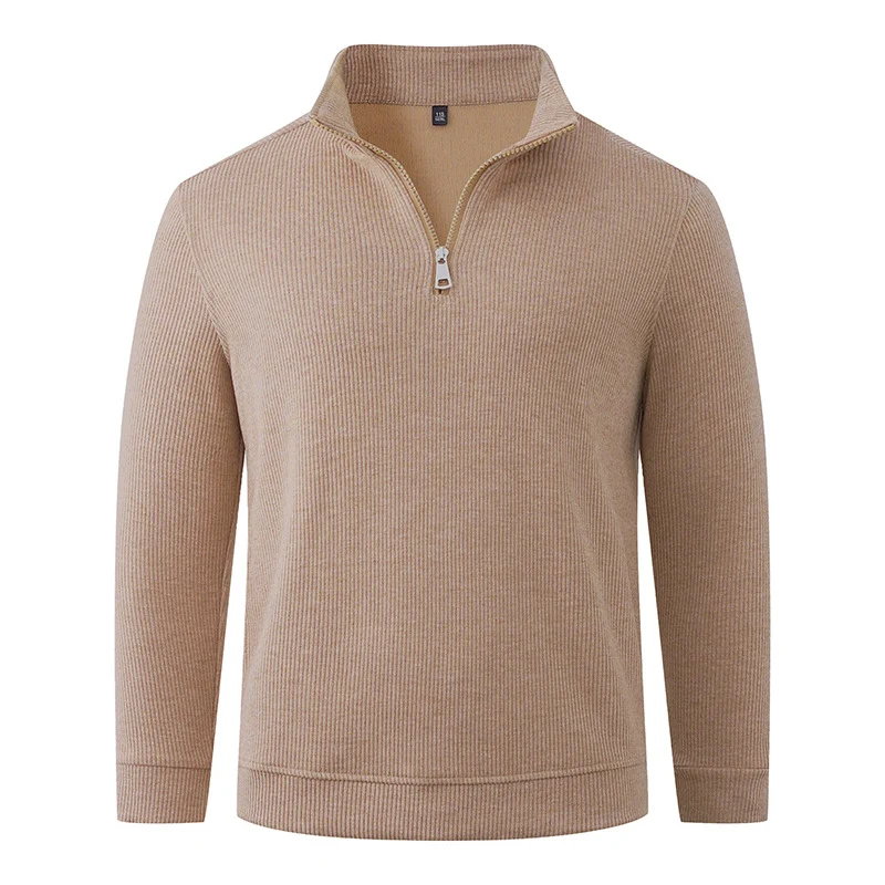 Herren Halbzip-Strickpullover mit Stehkragen und Rippstruktur Nord Taschen