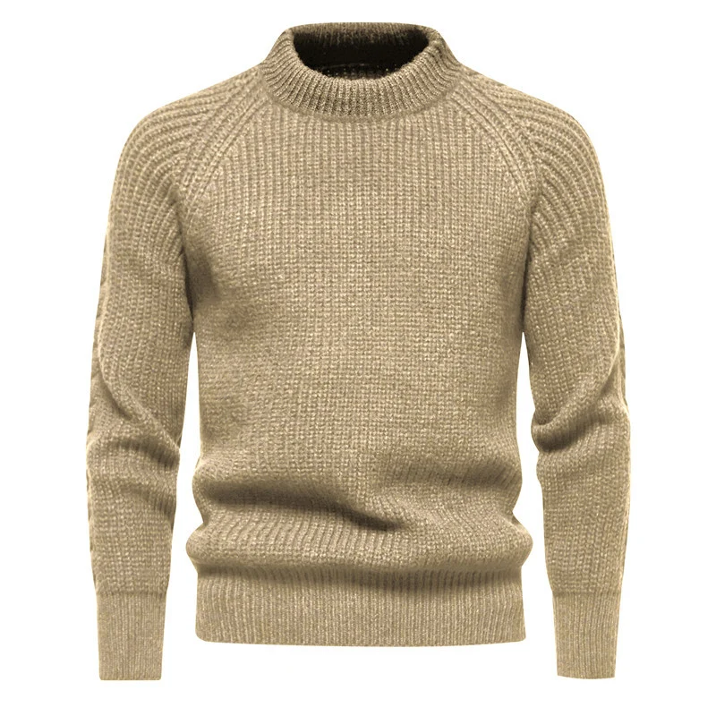 Herren Grobstruktur-Mockneck-Pullover mit verstärktem Rippenbund und Raglanärmeln Nord Taschen