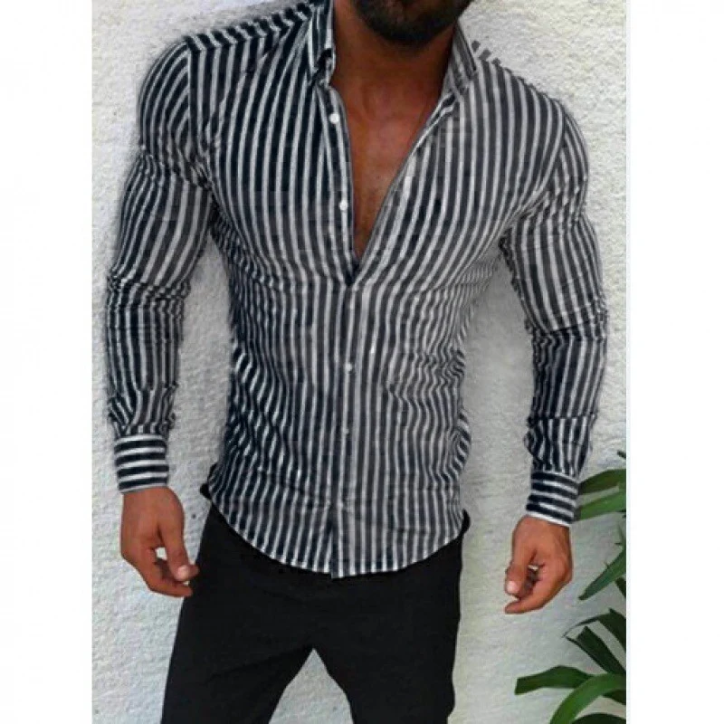 Herren Gestreiftes Slim‑Fit Hemd mit Button‑Down‑Kragen und taillierter Silhouette Nord Taschen