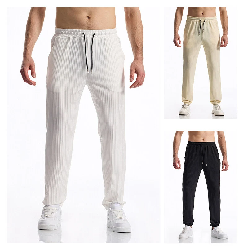 Herren Gerippte Loungehose mit elastischem Bund und Kordelzug Nord Taschen