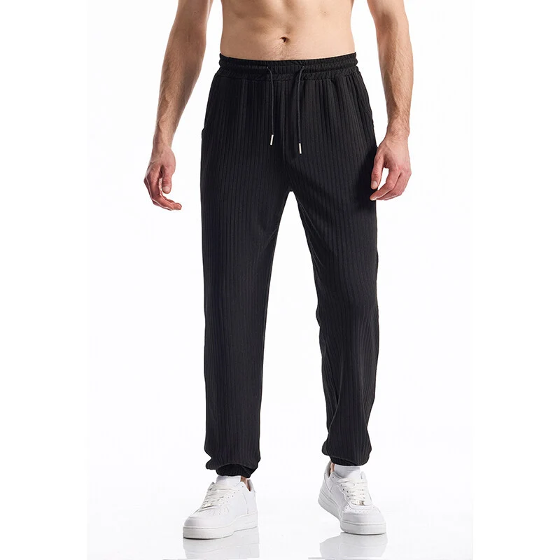 Herren Gerippte Loungehose mit elastischem Bund und Kordelzug Nord Taschen
