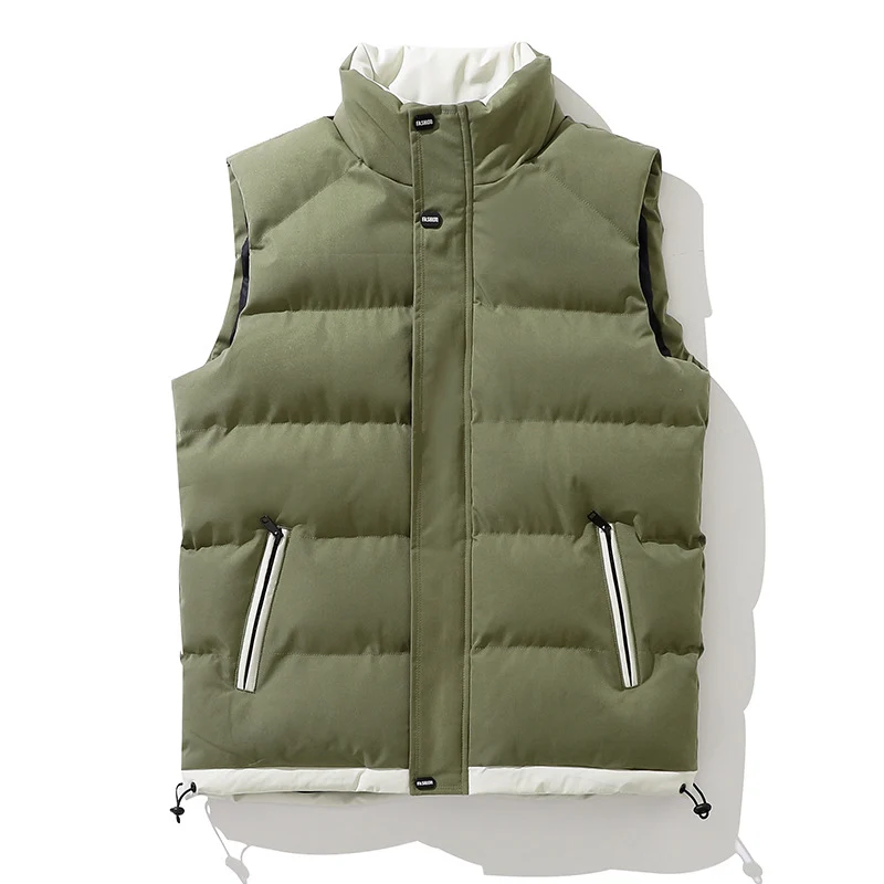 Herren Gepolsterte Thermo-Steppweste mit Stehkragen und Kordelzug Nord Taschen