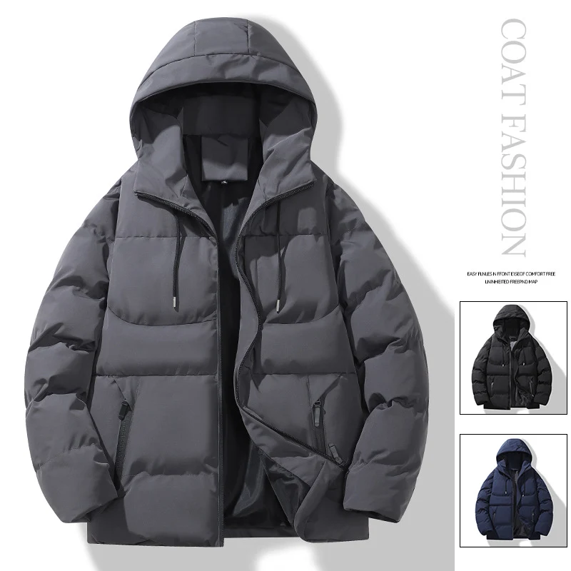 Herren Gepolsterte Steppkapuzenjacke mit Thermofüllung und winddichter Außenhaut Nord Taschen