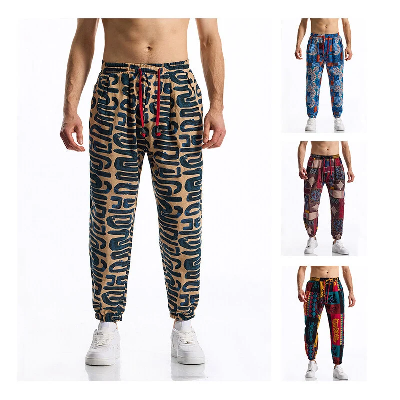 Herren Gemusterte Relaxed-Fit Loungehose mit Tunnelzug, elastischem Bund und Gummibündchen Nord Taschen