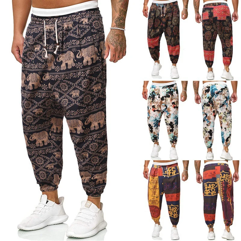 Herren Gemusterte Relaxed-Fit Jogginghose mit Tunnelzug, elastischem Bund und Gummibündchen Nord Taschen