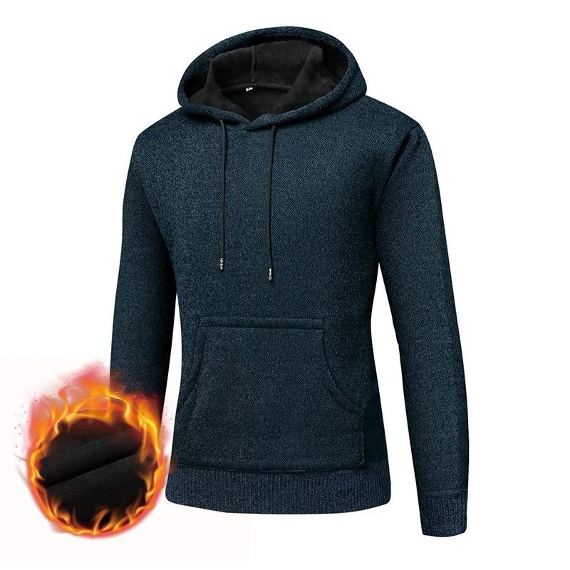 Herren Gefütterter Kapuzenpullover mit Thermofutter und Kängurutasche Nord Taschen