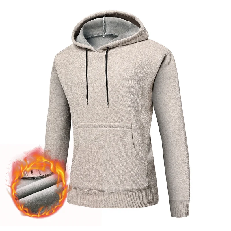 Herren Gefütterter Kapuzenpullover mit Thermofutter und Kängurutasche Nord Taschen