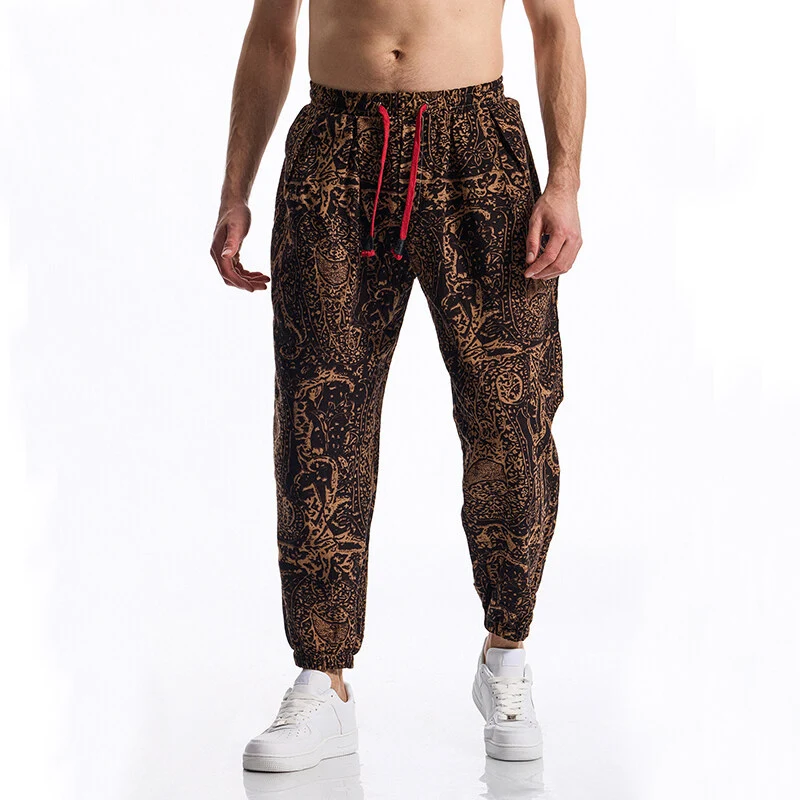Herren Floral bedruckte Relaxed-Fit Jogginghose mit elastischem Bund und Kordelzug Nord Taschen